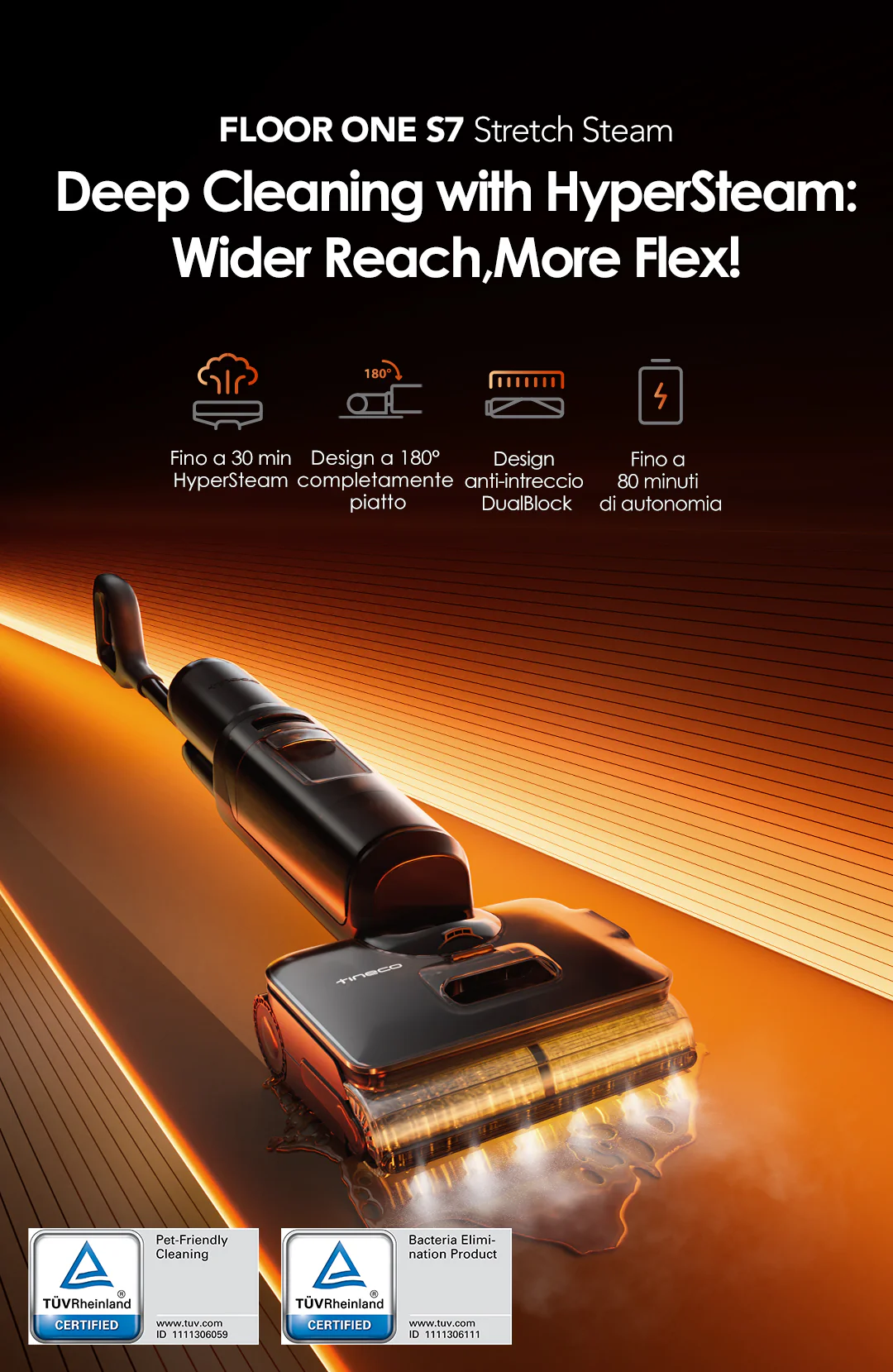 Tineco FLOOR ONE S7 Stretch Steam, immagine dettaglio 1